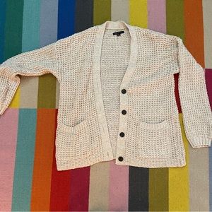 American Eagle Cozy Button Cardigan, Cream/Beige